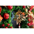 Ornament brad, Embo, Fulg de nea, Auriu, Lucios, 16*30CM, Acril, Interior/ Exterior - imagine 2