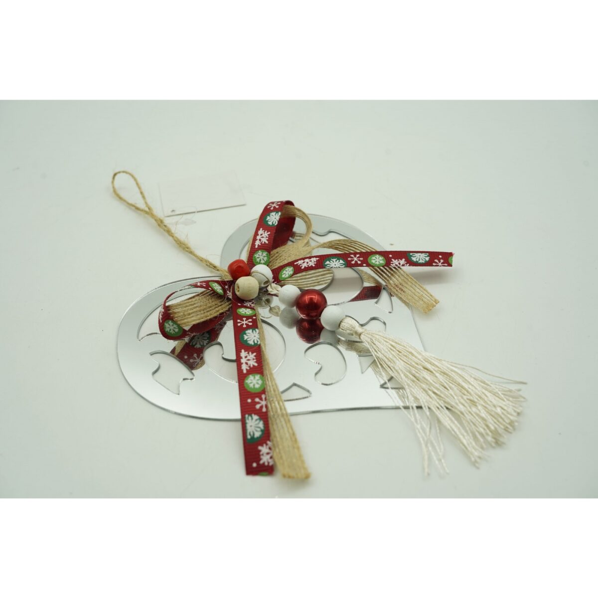 Ornament brad, Embo, Inima, Argintiu, Lucios, 14*26CM, Acril, Interior/ Exterior - imagine 5