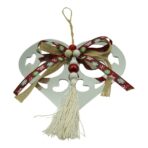 Ornament brad, Embo, Inima, Argintiu, Lucios, 14*26CM, Acril, Interior/ Exterior