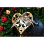 Ornament brad, Embo, Inima, Auriu, Lucios, 15*26CM, Acril, Interior/ Exterior - imagine 2