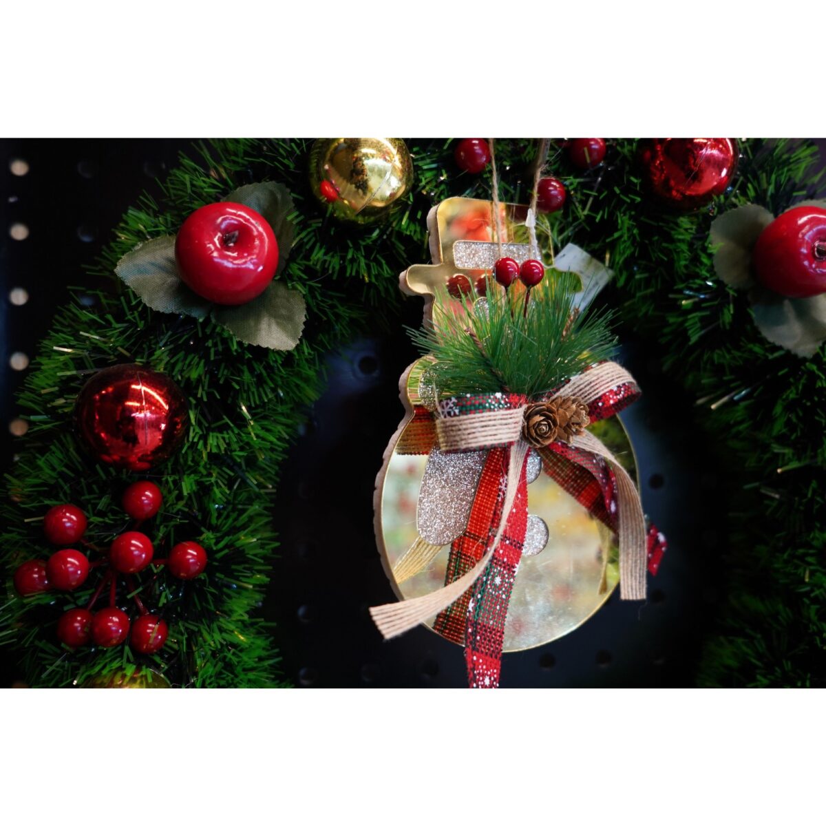 Ornament brad, Embo, Om de zapada, Auriu, Lucios, 16*17CM, Acril, Interior/ Exterior - imagine 5