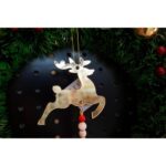 Ornament brad, Embo, Ren, Auriu, Lucios, 10*25CM, Acril, Interior/ Exterior