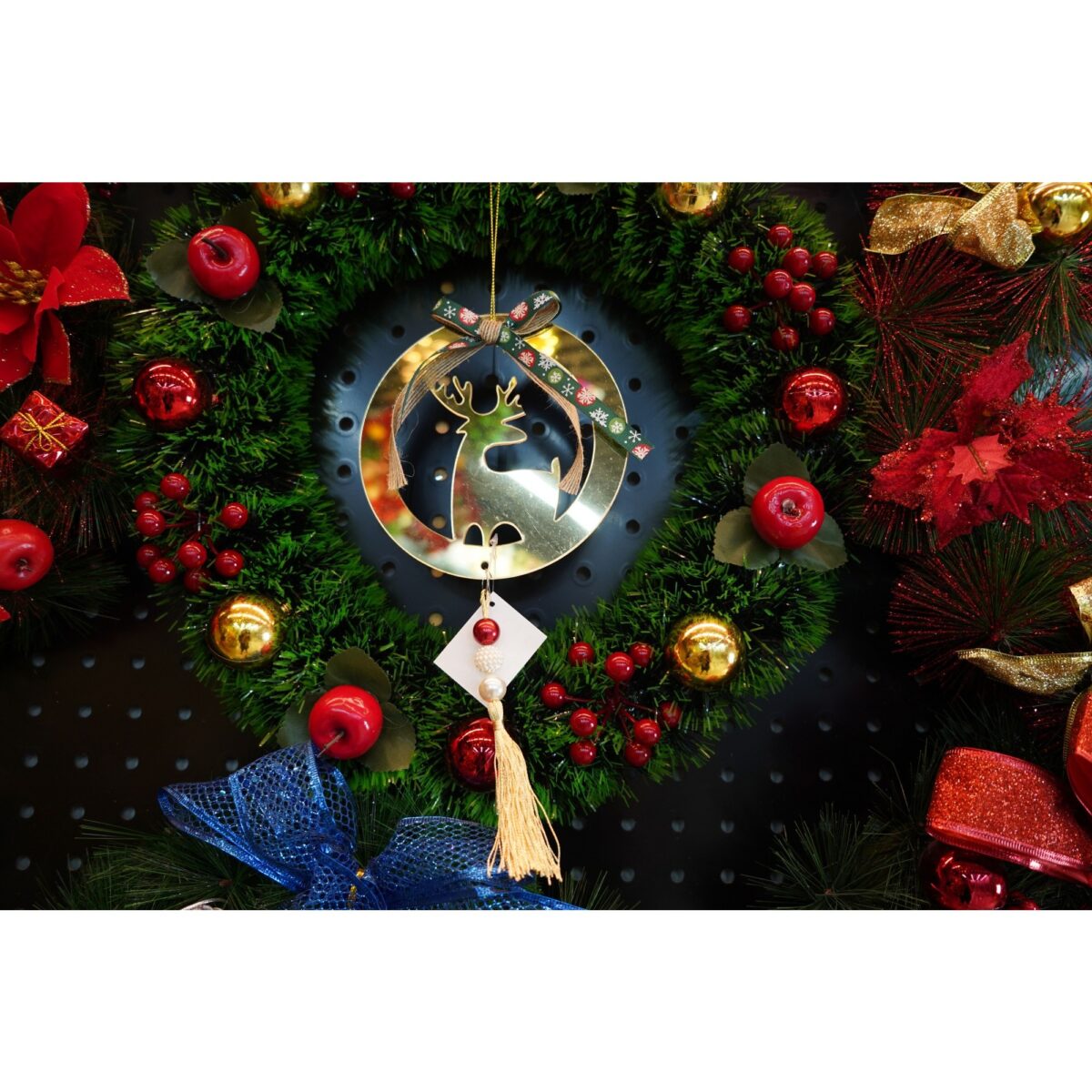 Ornament brad, Embo, Ren, Auriu, Lucios, 15*25CM, Acril, Interior/ Exterior - imagine 5