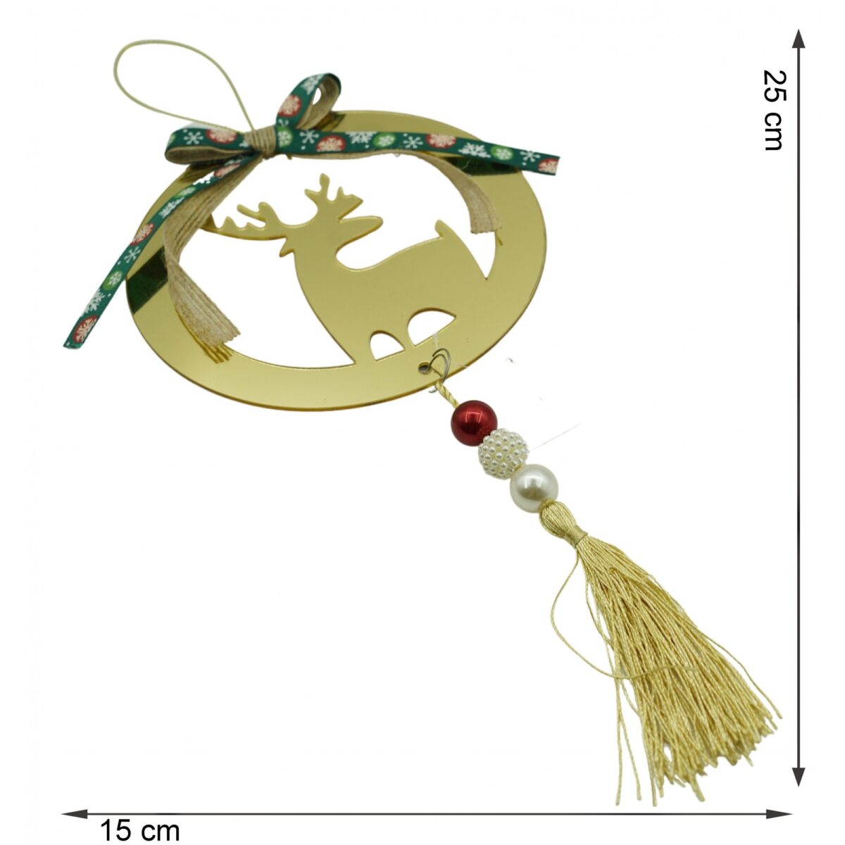 Ornament brad, Embo, Ren, Auriu, Lucios, 15*25CM, Acril, Interior/ Exterior - imagine 2
