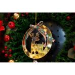 Ornament brad, Embo, Ren, Auriu, Lucios, 15*25CM, Acril, Interior/ Exterior