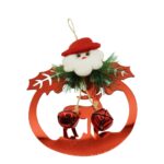 Ornament brad, Embo, Ren cu clopotei, Rosu, Lucios, 15*20CM, Acril, Interior/ Exterior