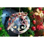 Ornament brad, Embo, Rotund, Argintiu, Lucios, 14*26CM, Acril, Interior/ Exterior