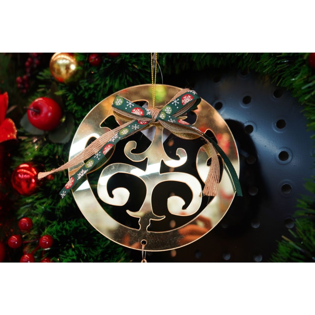 Ornament brad, Embo, Rotund, Auriu, Lucios, 15*26CM, Acril, Interior/ Exterior - imagine 2