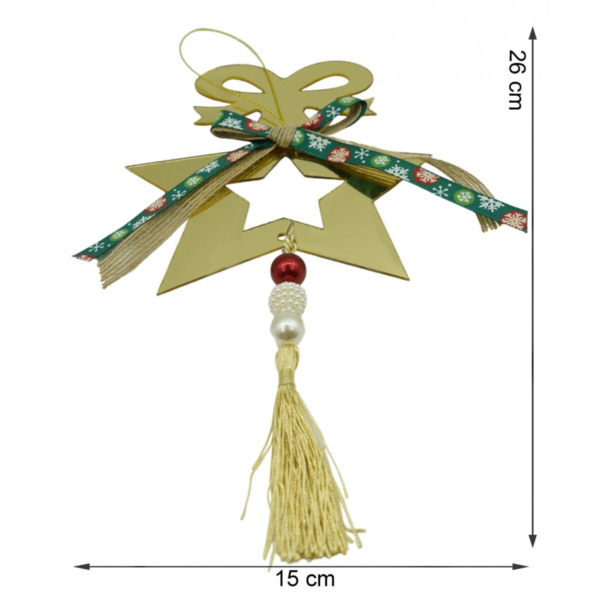 Ornament brad, Embo, Stea, Auriu, Lucios, 15*26CM, Acril, Interior/ Exterior - imagine 6