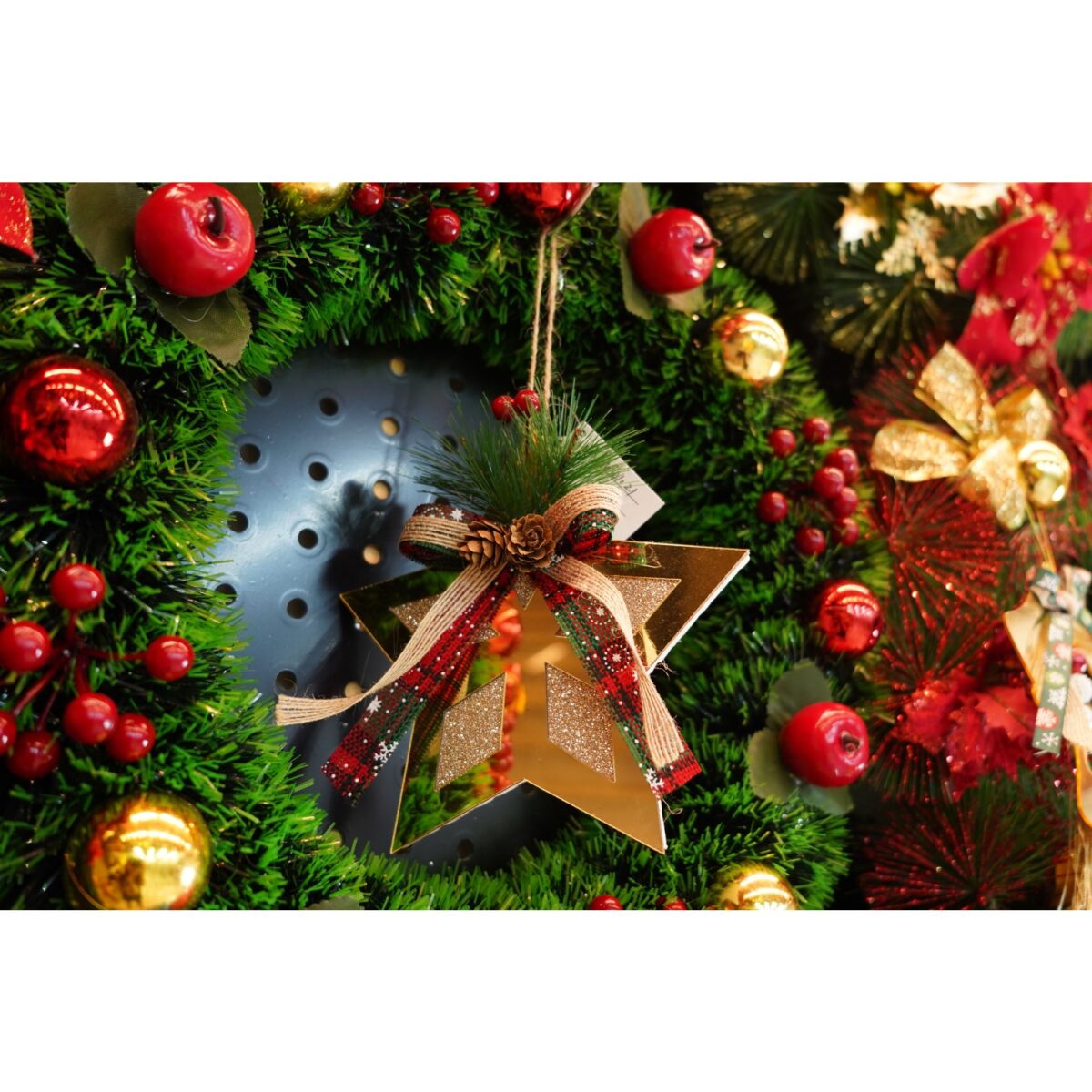 Ornament brad, Embo, Stea, Auriu, Lucios, 17*17CM, Acril, Interior/ Exterior - imagine 3