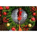 Ornament brad, Embo, Stea, Om de zapada, Rosu, Lucios, 10*28CM, Acril, Interior/ Exterior - imagine 2