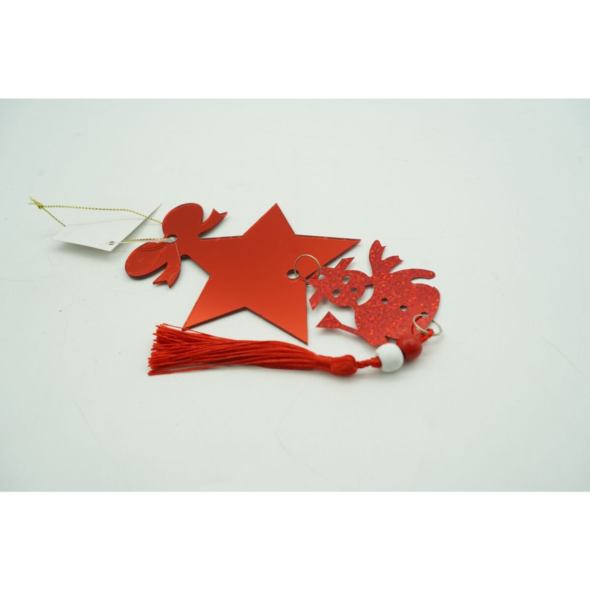 Ornament brad, Embo, Stea, Om de zapada, Rosu, Lucios, 10*28CM, Acril, Interior/ Exterior - imagine 5