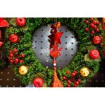 Ornament brad, Embo, Stea, Om de zapada, Rosu, Lucios, 10*28CM, Acril, Interior/ Exterior - imagine 7