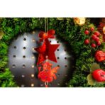 Ornament brad, Embo, Stea, Om de zapada, Rosu, Lucios, 10*28CM, Acril, Interior/ Exterior - imagine 8