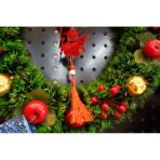 Ornament brad, Embo, Stea, Om de zapada, Rosu, Lucios, 10*28CM, Acril, Interior/ Exterior - imagine 9