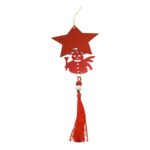 Ornament brad, Embo, Stea, Om de zapada, Rosu, Lucios, 10*28CM, Acril, Interior/ Exterior