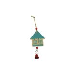 Ornament de brad casuta, Embo, multicolor, lemn, 18 cm - imagine 2