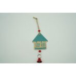 Ornament de brad casuta, Embo, multicolor, lemn, 18 cm - imagine 5