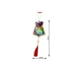 Ornament de brad clopotel cu paiete model 2, Embo, multicolor, lemn, 36 cm