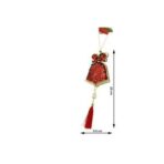 Ornament de brad clopotel cu paiete model 2, Embo, rosu, lemn, 36 cm - imagine 9