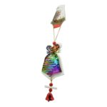 Ornament de brad clopotel din paiete, Embo, multicolor, lemn, 18 cm