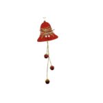 Ornament de brad clopotel, Embo, rosu, lemn/textil, 36 cm