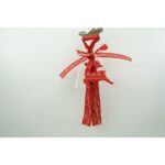Ornament de brad craciun cerb, Embo, rosu, lemn, 25 cm