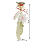 Ornament de brad fulg de nea, Embo, alb, lemn, 25 cm - imagine 4