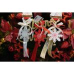 Ornament de brad fulg de nea, Embo, alb, lemn, 25 cm - imagine 5