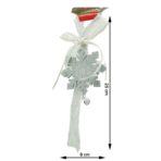 Ornament de brad fulg de nea, Embo, gri, lemn, 25 cm - imagine 4