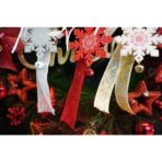 Ornament de brad fulg de nea, Embo, gri, lemn, 25 cm - imagine 7