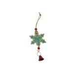 Ornament de brad fulg de nea, Embo, multicolor, lemn, 18 cm