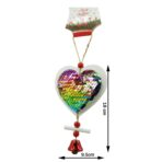 Ornament de brad inima din paiete, Embo, multicolor, lemn, 18 cm - imagine 3