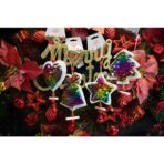 Ornament de brad inima din paiete, Embo, multicolor, lemn, 18 cm - imagine 4