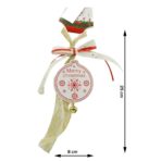 Ornament de brad medalion, Embo, alb, lemn, 25 cm - imagine 2