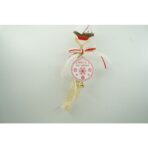 Ornament de brad medalion, Embo, alb, lemn, 25 cm - imagine 3