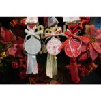 Ornament de brad medalion, Embo, alb, lemn, 25 cm - imagine 5
