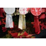 Ornament de brad medalion, Embo, alb, lemn, 25 cm - imagine 7
