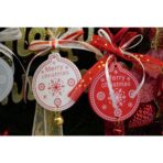Ornament de brad medalion, Embo, alb, lemn, 25 cm - imagine 9