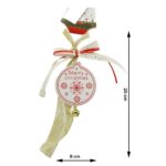 Ornament de brad medalion, Embo, alb, lemn, 25 cm