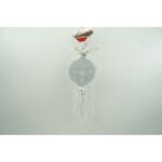 Ornament de brad medalion, Embo, gri, lemn, 25 cm