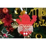 Ornament de brad Mos Craciun, Embo, rosu, lemn/textil, 36 cm - imagine 3