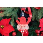 Ornament de brad Mos Craciun, Embo, rosu, lemn/textil, 36 cm - imagine 4