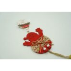 Ornament de brad Mos Craciun, Embo, rosu, lemn/textil, 36 cm - imagine 5