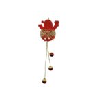 Ornament de brad Mos Craciun, Embo, rosu, lemn/textil, 36 cm