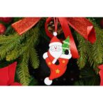 Ornament de brad Mos Craciun in caciula, Embo, rosu, lemn, 14 cm - imagine 4