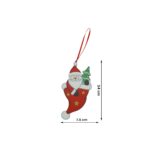 Ornament de brad Mos Craciun in caciula, Embo, rosu, lemn, 14 cm - imagine 5