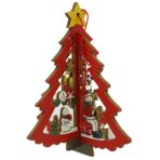 Ornament de brad mos craciuni in brad, Embo, multicolor, lemn, 10.5x9.5 cm
