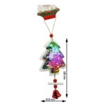 Ornament de brad pom de craciun din paiete, Embo, multicolor, lemn, 18 cm - imagine 3