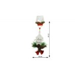 Ornament de brad pom de craciun, Embo, alb, lemn, 17 cm